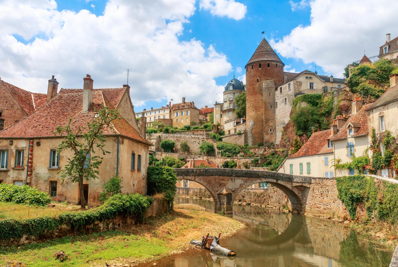 Medieval town of Semur en Auxois, Burgundy, France iStock-531313656